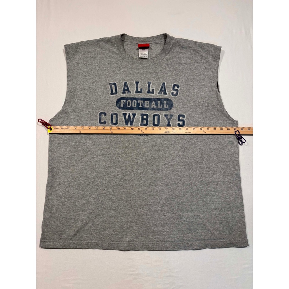 Reebok Dallas Cowboys Muscle Tee Mens 2XL Gray Sleeveless Football Shirt NFL - Picture 4 of 7